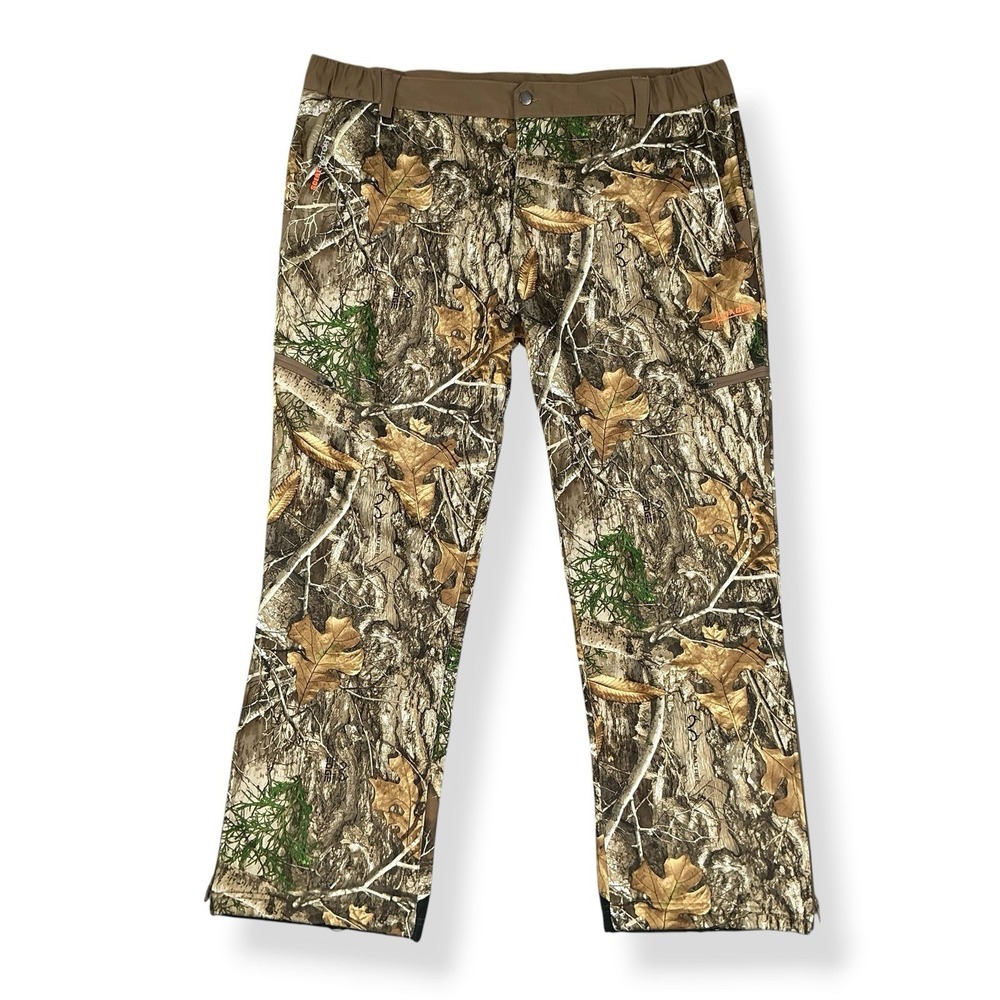 HABIT Pants Mens 2XL Brown Camo Cargo Flap Pockets SCENT FACTOR Hunting Outdoor